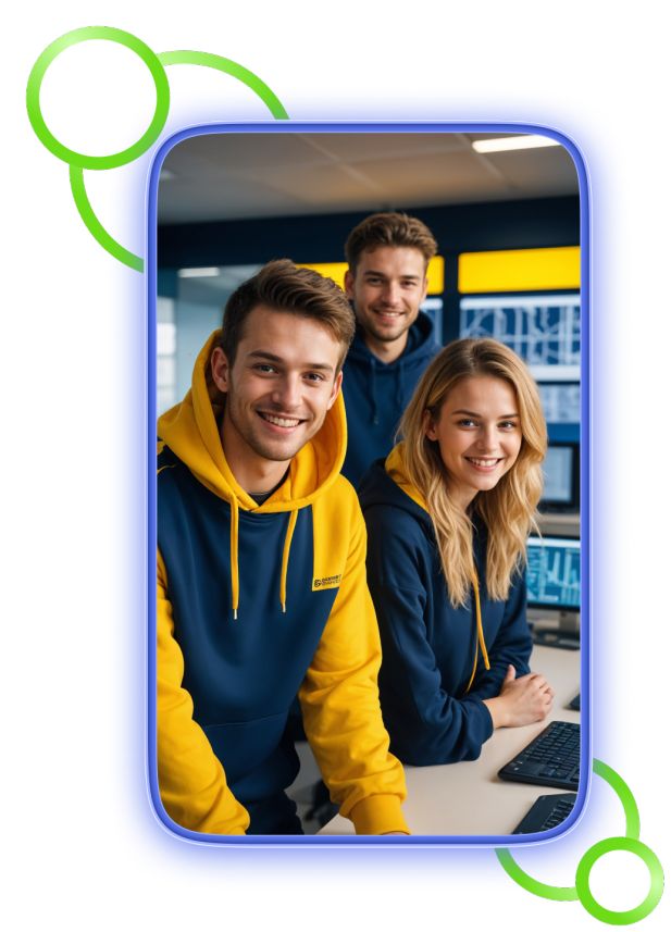 Group of people smiling